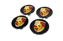 Porsche Felgendeckel 76/71mm schwarz (4 Stk) Foto 1