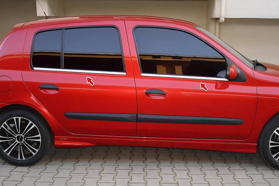 Renault Clio II 1998-2005 Fensterzierleisten Aussen (HB, 4 Stk, Edelstahl) Image