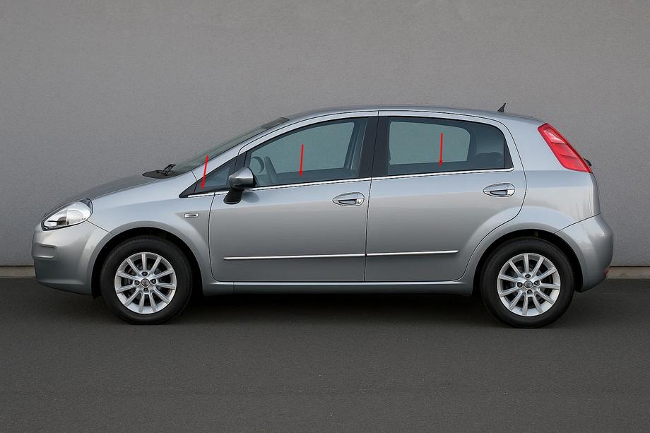 Fiat Punto Grande/EVO 2006-2018 Fensterzierleisten Carmos (6 Stk., Edelstahl) Foto 1