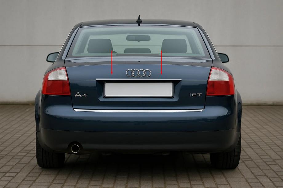 Audi A4 B6 2000-2004 Chromleiste über dem Kennzeichen (Carmos Edelstahl) V-2 Image