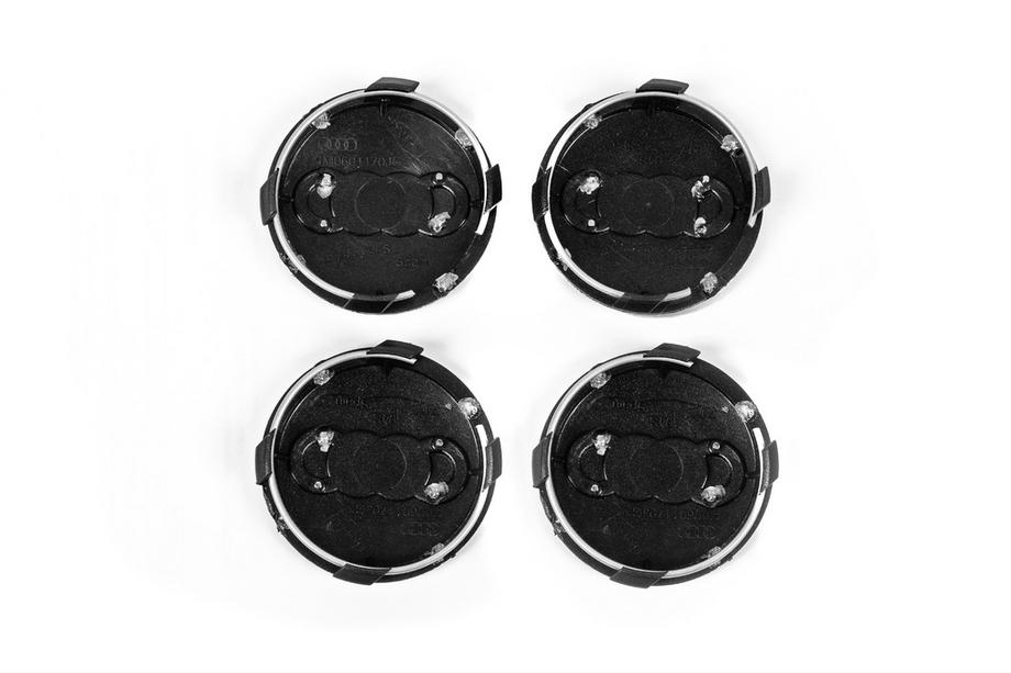 Audi Felgendeckel 57/61 mm mit Ring (4 Stk, schwarz) Foto 3