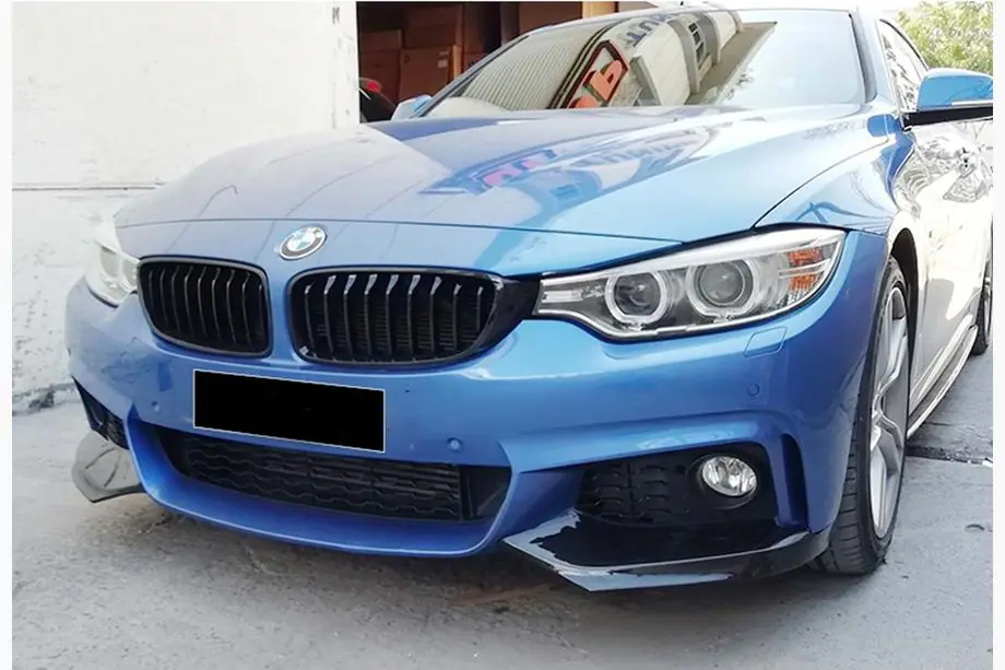 BMW 4 Series F32/F33/F36 2012-2020 Frontspoiler DPT Flap V-1 (für M-Technic, Schwarz Glanz) Foto 1