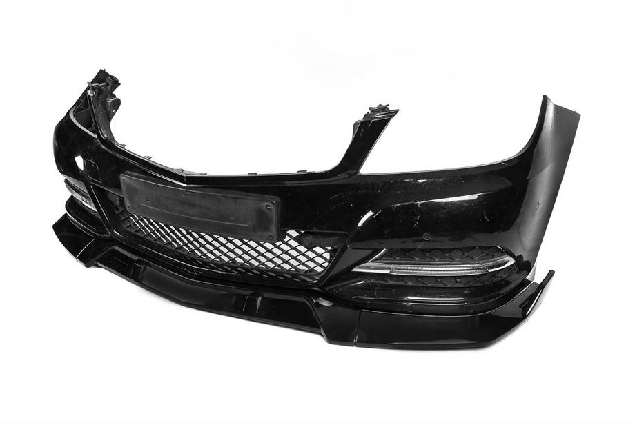 Mercedes C-class W204 2007-2015 Frontspoiler DPT V1 (2011-2015, Schwarz Glanz) Foto 14