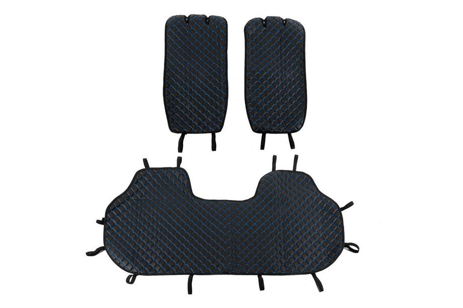 Sitzauflagen für Rücksitze (Set, Schwarz mit blauer Naht) Image