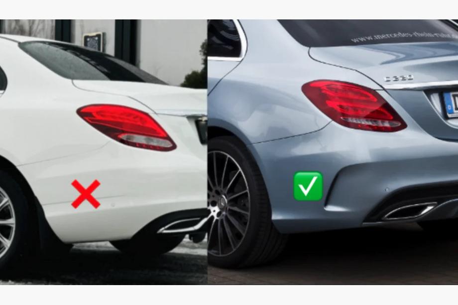Mercedes C-class W205 2014-2021 Heckdiffusor mit Endrohren (C63 Design 2014-2018) Foto 4