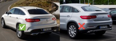 Mercedes GLE coupe C292 2015-2019 Heckdiffusor mit Endrohren Black (Design GLE63) Foto 2