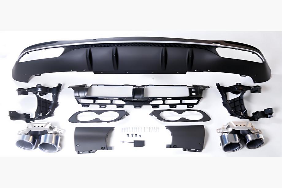 Mercedes GLS X167 2019- Heckdiffusor mit Endrohren Silber (für GLS53) Image