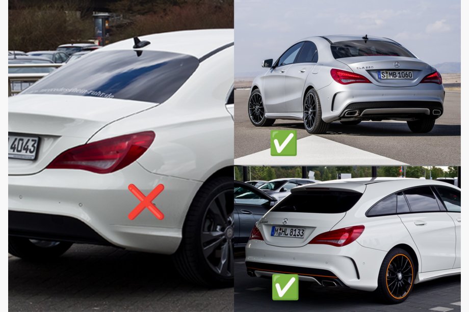 Mercedes CLA C117 2013-2019 Heckdiffusor Black (Design CLA45 mit Endrohren) Foto 2