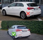 Mercedes A-class W177 2018- Heckdiffusor mit Endrohren (Design A45 HB) Foto 3