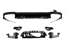 Mercedes E-class W213 2016-2023 Heckdiffusor mit Endrohren E63-Design Schwarz (für AMG/AMG-Line 2016-2020) Foto 3