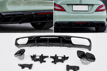 Mercedes CLS C218 2011-2018 Heckdiffusor mit Endrohrblenden Black (2015-2018, GT63 Design) Foto 1
