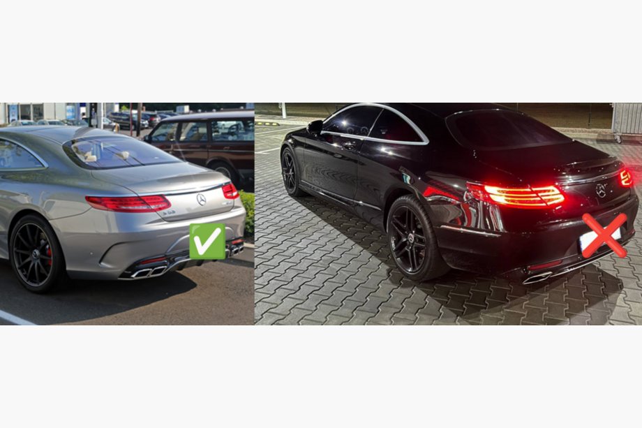 Mercedes S-class C217 Coupe 2014-2020 Heckdiffusor mit Endrohren Black (2018-2020) Foto 5