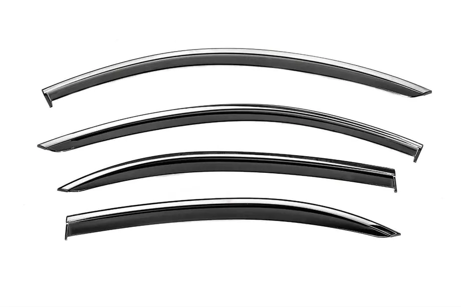Mercedes S-class W221 2005-2013 Windabweiser mit Chromleiste Niken Luxury (Lang, 4 Stk) Image