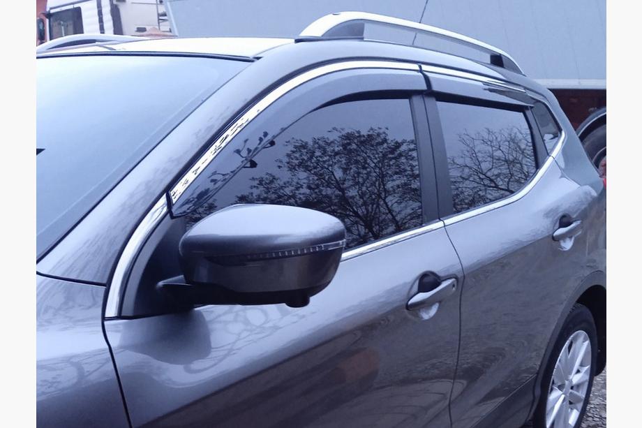 Nissan Qashqai 2014-2021 Windabweiser mit Chromleiste Niken Luxury (4 Stk) Image