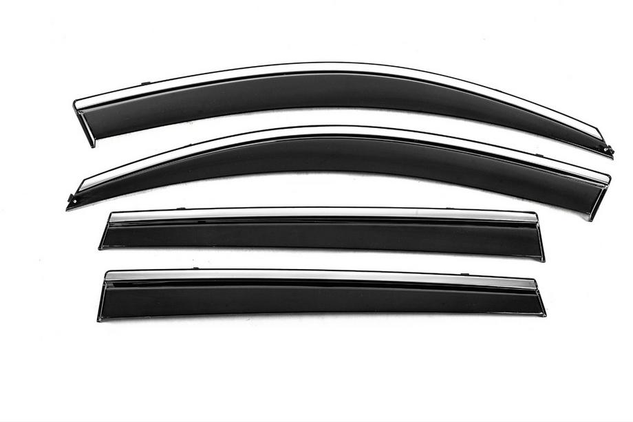 Toyota Rav 4 2006-2013 Windabweiser mit Chromleiste Niken Luxury (4 Stk, Lang) Image