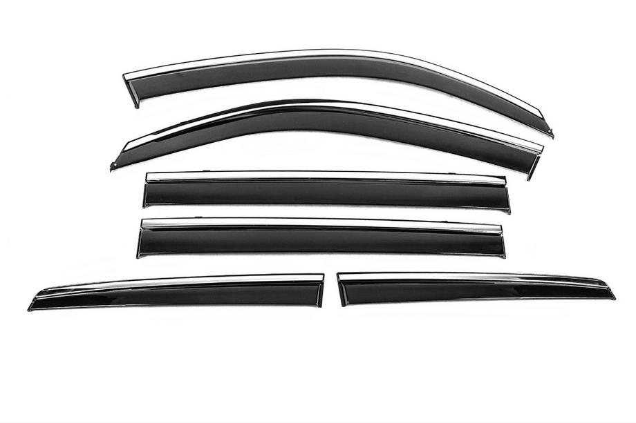 Toyota Land Cruiser 200 2007-2021 Windabweiser mit Chromleisten Niken Luxury (6 Stk) Foto 2