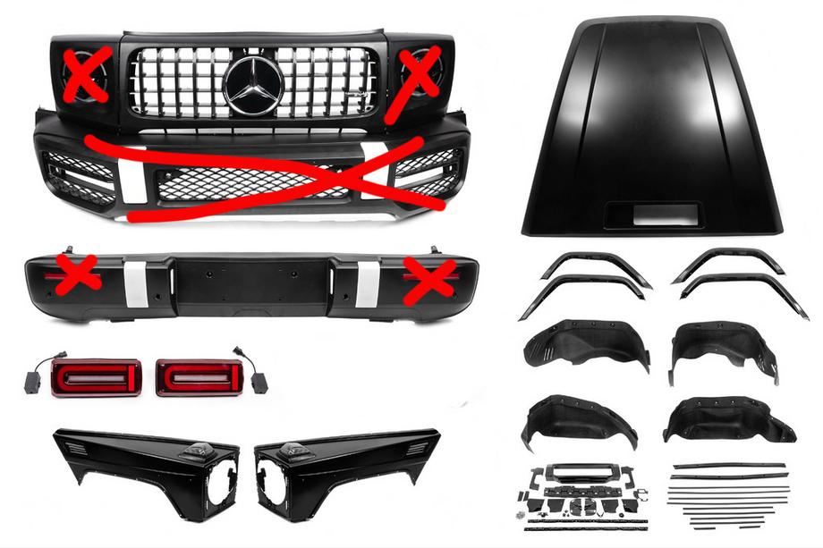 Mercedes G class W463 1990-2018 Facelift Kit auf G63 AMG 2018 (unvollständiges Set) Image