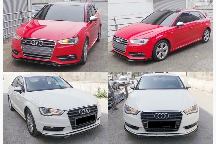Audi A3 2012-2020 Frontlip-Ansatz DPT V-3 (Sedan/HB, Schwarz glänzend) Foto 8