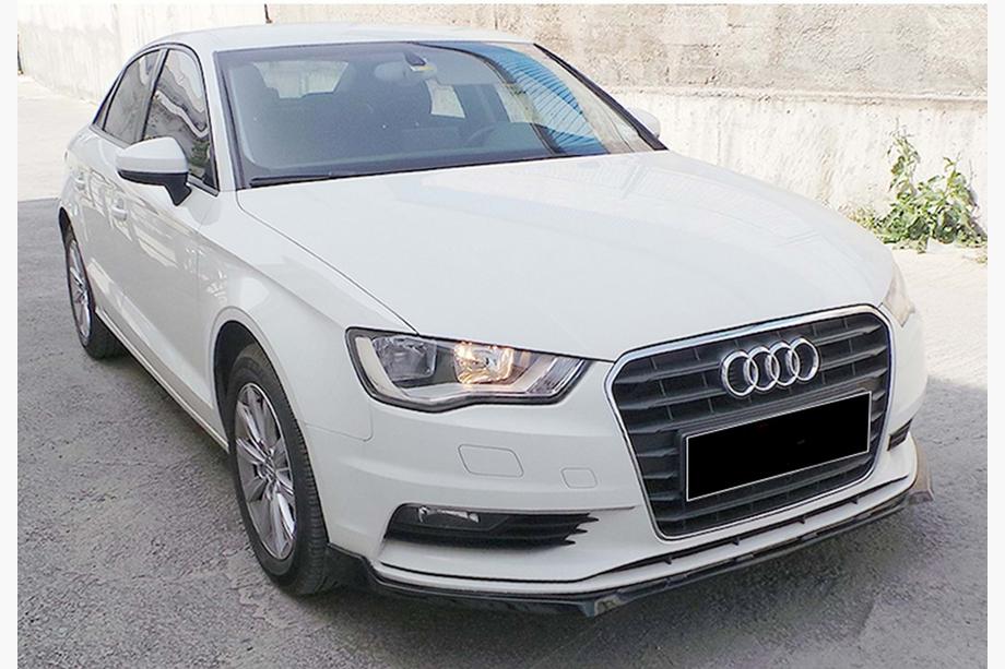 Audi A3 2012-2020 Frontlip-Ansatz DPT V-3 (Sedan/HB, Schwarz glänzend) Foto 2