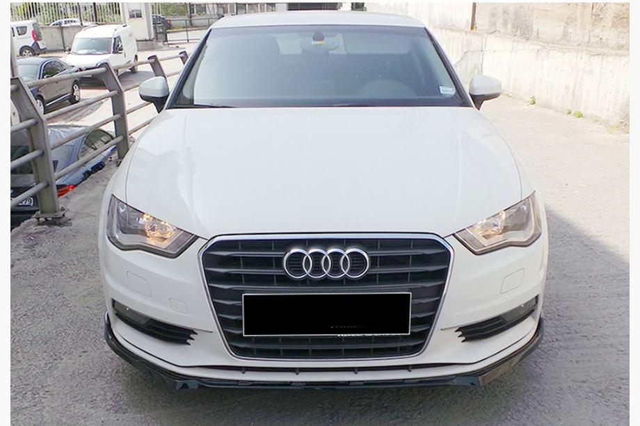 Audi A3 2012-2020 Frontlip-Ansatz DPT V-3 (Sedan/HB, Schwarz glänzend) Foto 4