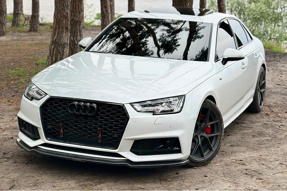 Audi A4 B9 2015-2024 DPT V-1 Frontlippe (für S-Line, 2015-2019, Schwarz glänzend) Image