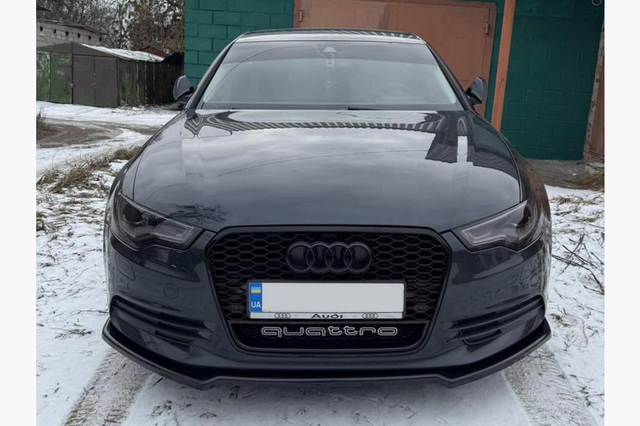 Audi A6 C7 2011-2017 Frontlippe DPT V-2 (für S-Line, 2011-2015) (schwarz glänzend) Image