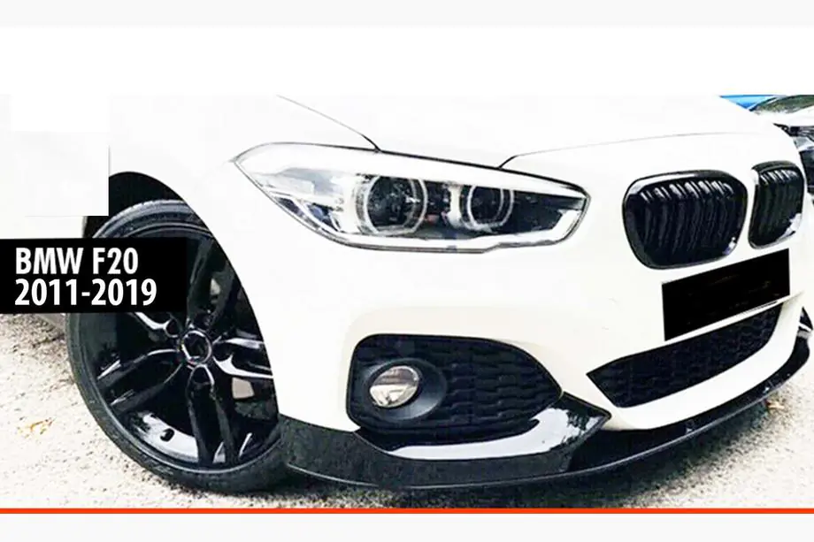 BMW 1 Series F20/F21 2011-2019 Frontlippe DPT V-2 (für M Performance, Schwarz Glanz, 4 Stk) Image