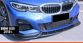 BMW 3 Series G20/G21 2018- Frontlippe DPT V-1 (für M Technic, Schwarz Glanz) Foto 1