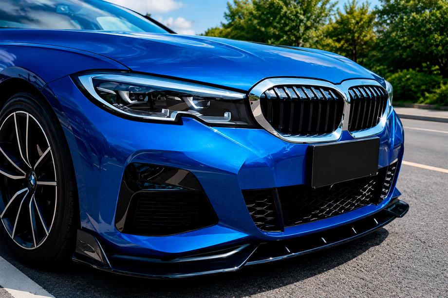 BMW 3 Series G20/G21 2018- Frontlippe DPT V-2 (für M Technic, Schwarz Glanz) Foto 1