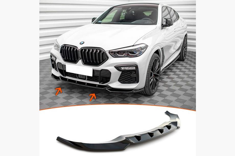 BMW X6 G06 2019–2027 Frontlippe DPT V-1 (Für M, Schwarz Glanz) Foto 2