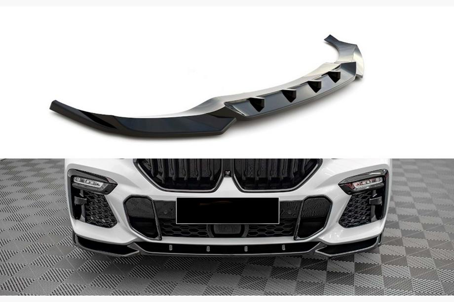 BMW X6 G06 2019–2027 Frontlippe DPT V-1 (Für M, Schwarz Glanz) Foto 1