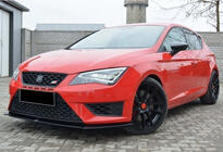 Seat Leon 2013-2020 Front Lip Spoiler DPT (Cupra, 2013-2016, Schwarz Glanz) Foto 2