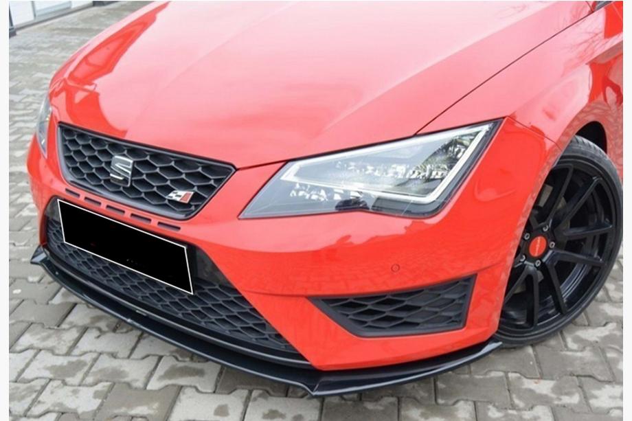Seat Leon 2013-2020 Front Lip Spoiler DPT (Cupra, 2013-2016, Schwarz Glanz) Image