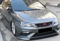Seat Leon 2013-2020 Frontlippe DPT V-2 (2017-2020, Schwarz Glanz) Foto 1