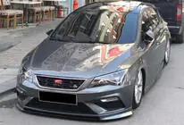 Seat Leon 2013-2020 Frontlippe DPT V-2 (2017-2020, Schwarz Glanz) Foto 2