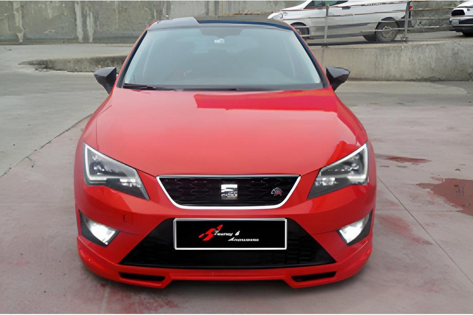 Seat Leon 2013-2020 Frontlippe DPT V-4 (2013-2016, Schwarz Glanz) Image