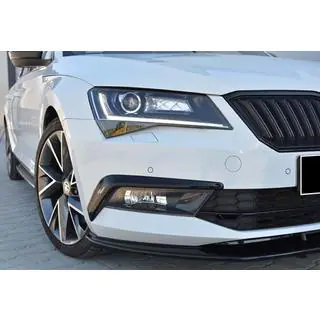 Frontlippe Stoßstange DPT V-4 (2015-2020, Schwarz Glanz) Skoda Superb 2015-2024 Foto 2