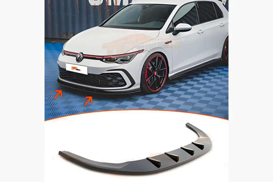 Volkswagen Golf 8 2019- Front Lip Spoiler DPT (für GTI, Schwarz Glanz) Image