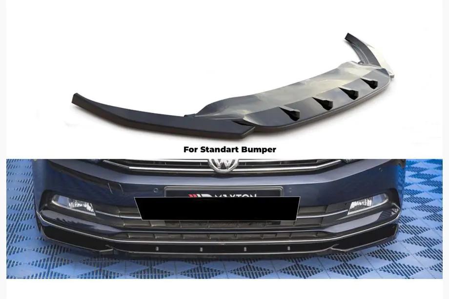 Volkswagen Passat B8 2015-2023 DPT V-1 Frontlippe (2015-2019 EU, Schwarz Hochglanz) Foto 1