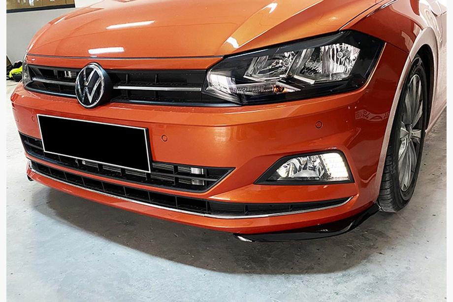 Volkswagen Polo 2017- Frontlippe DPT V-2 (Schwarz Glanz) Image