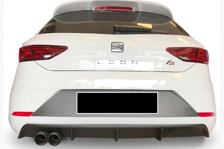 Seat Leon 2013-2020 Heckdiffusor DPT V-4 (2017-2020, Schwarz Glanz) Image