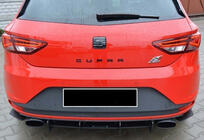 Seat Leon 2013-2020 Heckdiffusor DPT V-6 (2013-2016, Schwarz Glanz) Foto 3