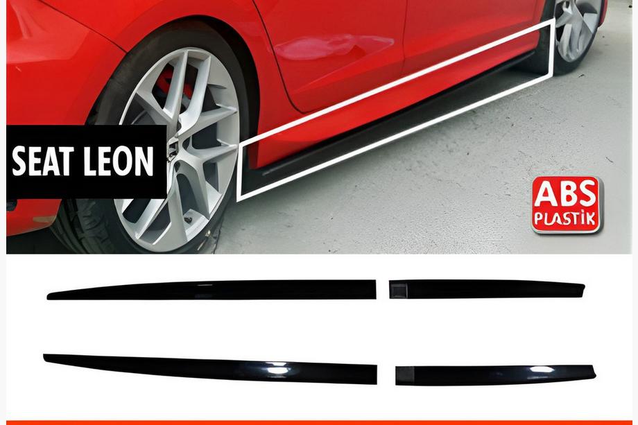 Seat Leon 2013-2020 Seitenschweller DPT V-5 (Schwarz Glanz) Foto 1