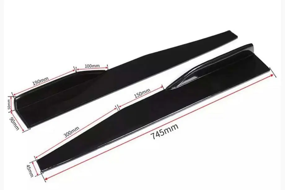Universelle Seitenschweller Aufsätze DPT Aero Black (Schwarz Glanz) Foto 8