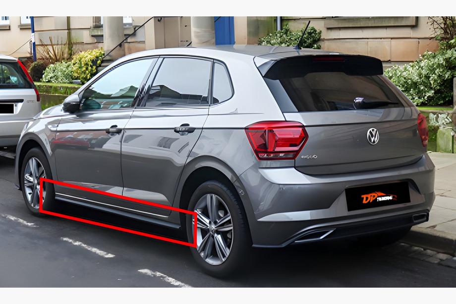 Volkswagen Polo 2017- Seitenschweller DPT V-2 (Schwarz Glanz) Image