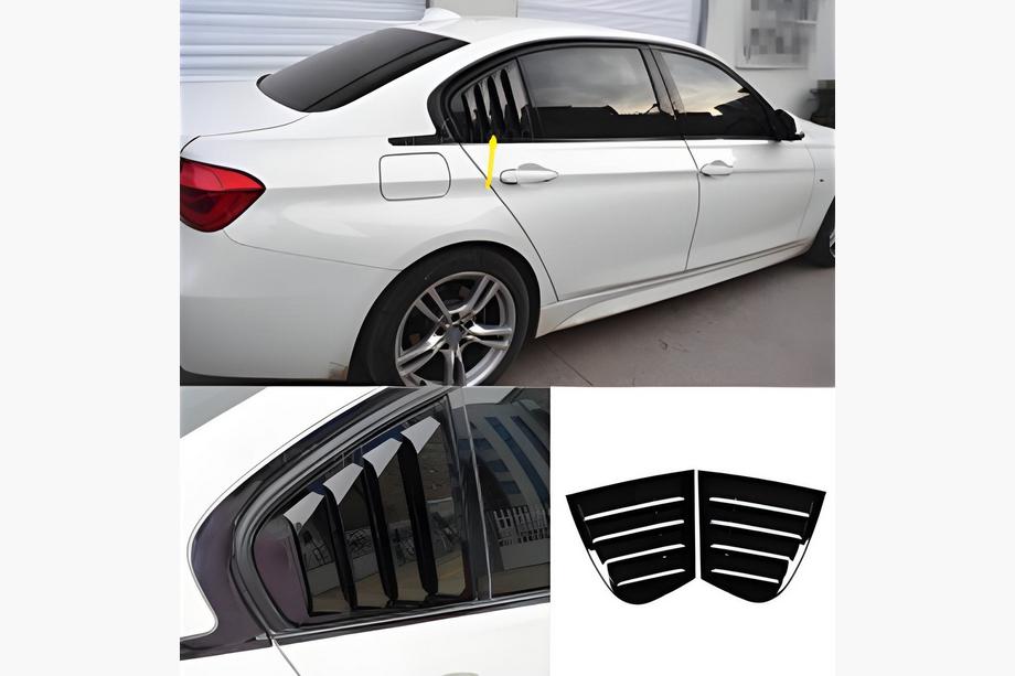 BMW 3 Series F30/F31 2012-2019 Fensterabdeckungen hinten DPT (Schwarz Glanz, 2Stk) Image