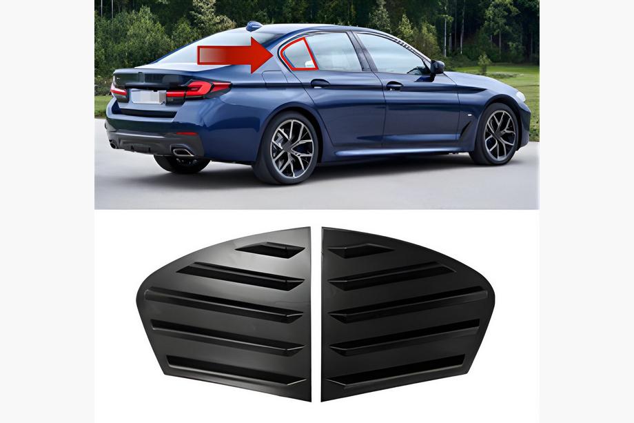 BMW 5er G30/G31 2017–2023 Fensterabdeckungen hinten DPT (Schwarz Glanz, 2Stk) Image