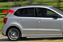 Volkswagen Polo 2010-2017 Fensterabdeckungen hinten DPT (Schwarz Glanz, 2Stk) Foto 1