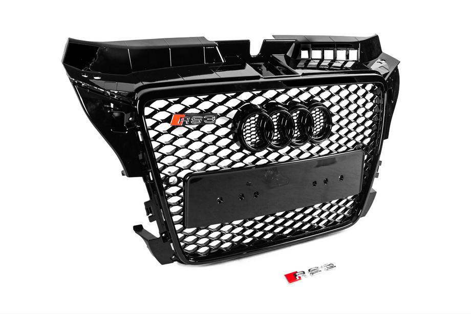Audi A3 2003-2012 Frontgrill RS-Style (2008-2012, schwarz mit Chrom) Foto 3