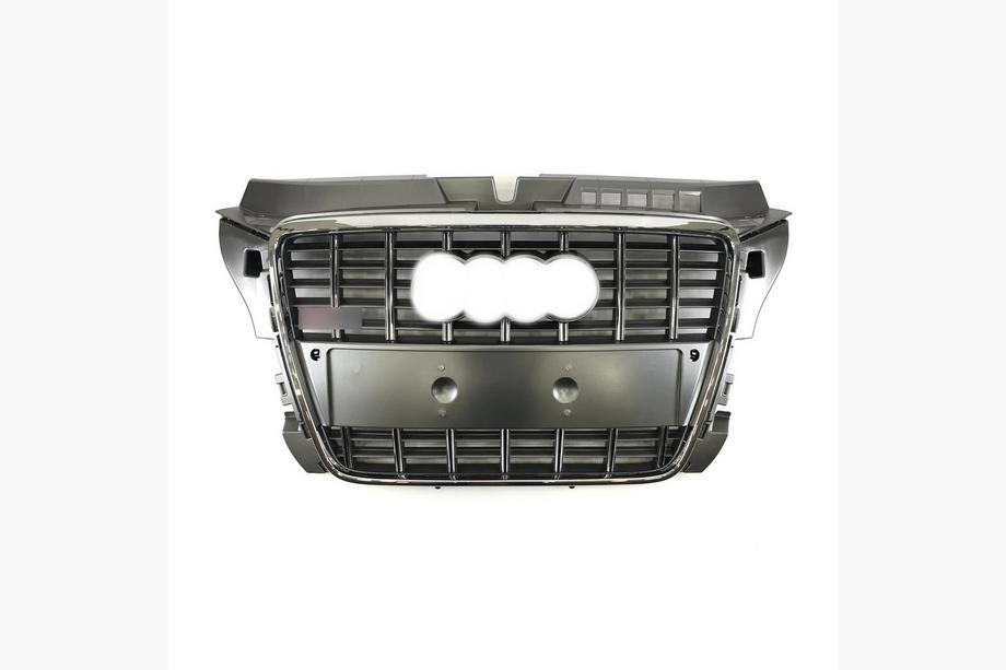 Audi A3 2003-2012 Frontgrill S-Style (2008-2012, grau mit Chrom) Image